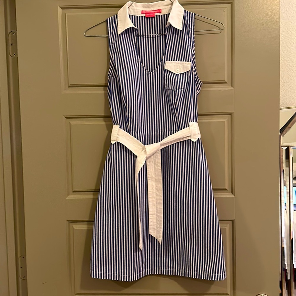 Size S Island Company Blue & White Striped Dress